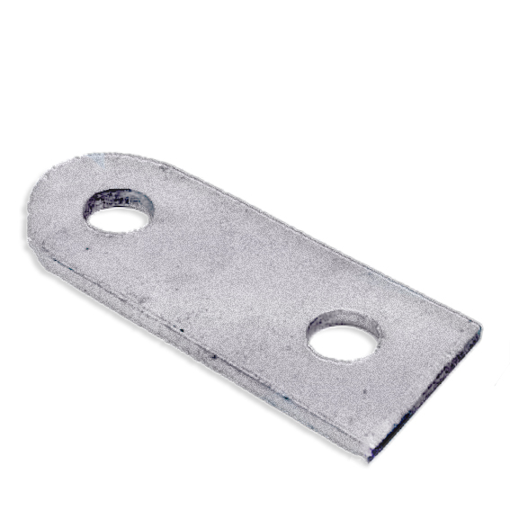 Flat Plate Fitting, Steel, Hot-Dipped Galvanized, 2-Hole, 9/16 in. Dia. Hole, 1-5/8 in. W