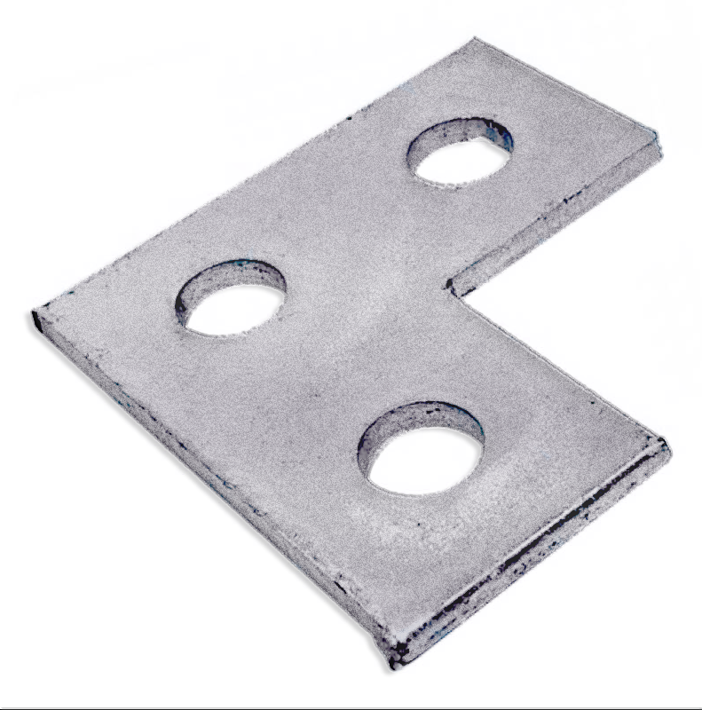 Piastra angolare in acciaio zincato a 3 fori.La piastra ha due fori da 9/16 pollici di montaggio per una comoda installazione e misura. Misura 3-1/2 pollici x 3-1/2 pollici x 1/4 pollici.