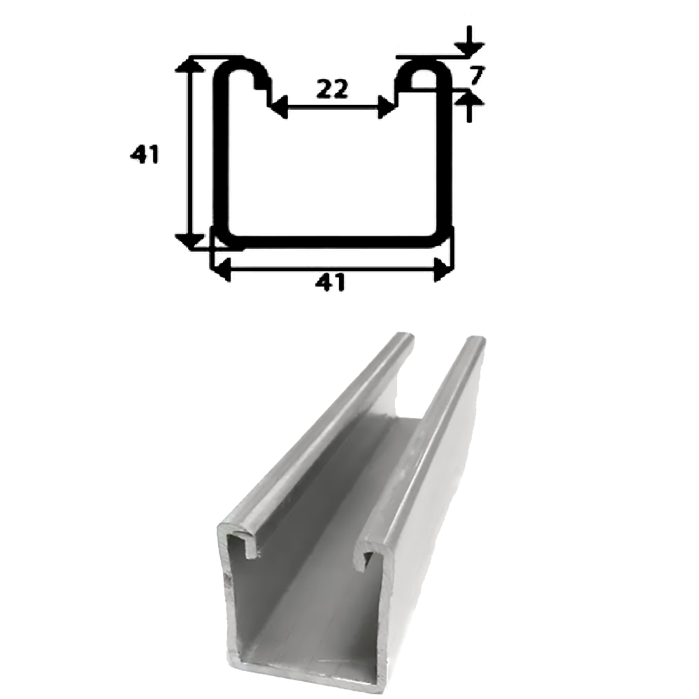 Solid strut channel mainly for framing and mounting electrical wires and cables,