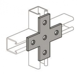 Flat Plate Fittings create a splice joint by joining horizontal and vertical strut sections.