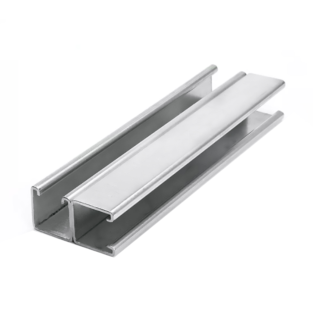 Back-to-back Steel Strut Channels are spot welded on approx. 3” centres
Standard lengths are 10 feet (-120) and 20 feet (-240)
Back-to-back strut can be cut to custom lengths at the factory
Add finish and length in inches to Channel Prefix above for Catalogue No. (S2BB-G-120)