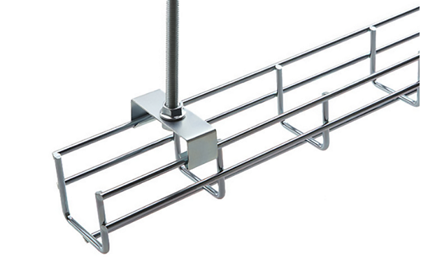 Apply to: Hang 5 0 mm width
trays under ceiling Fit for:
Diameter of wire from 3.5mm
to 6. 0mm , the width of tray is 50mm
Include: 1 unit ( rods and
nuts are optional) Feature:
Economical and easy to
install