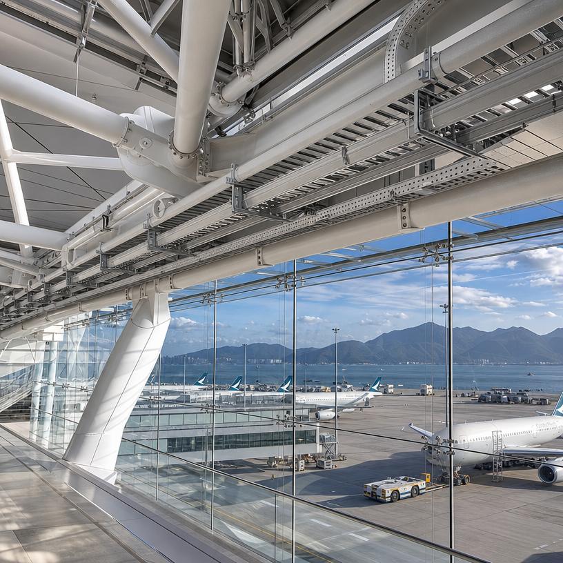 il progetto delle canaline portacavi all'aeroporto di Hong Kong-3